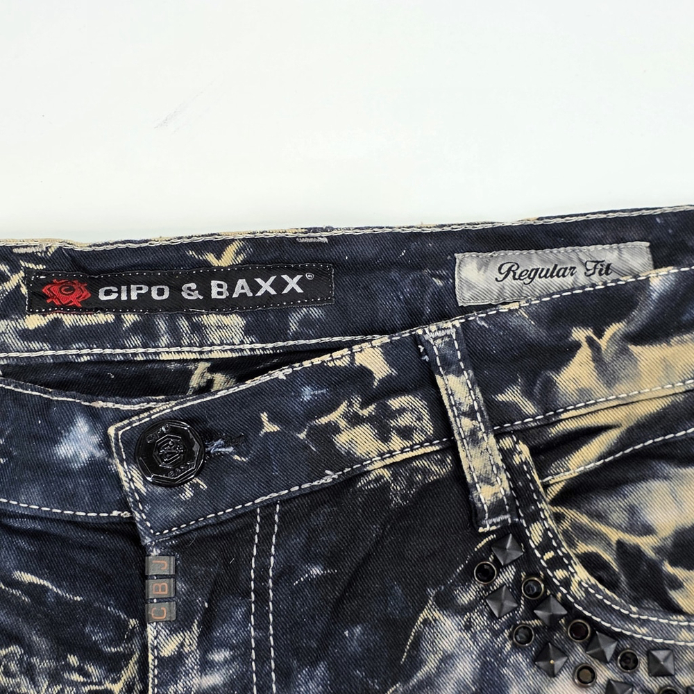 Cipo & Baxx Lincoln CD494 Jeans Mens 36x34 Studded Distressed Moto Biker... - Picture 5 of 14